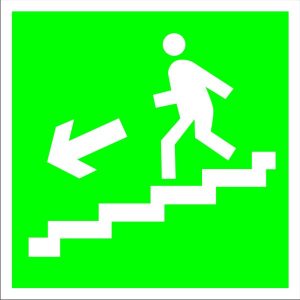 Е14 Направление к эвакуационному (вниз, направо по лестнице)