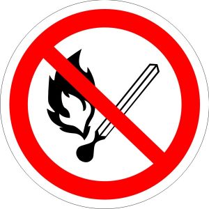 Р02 Запрещается пользоваться открытым огнем